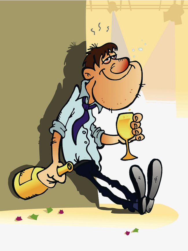Drunk and wine