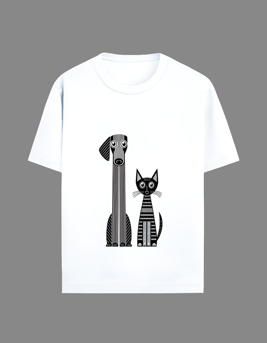 Dog And Cat Unisex Standard Crew T-Shirt