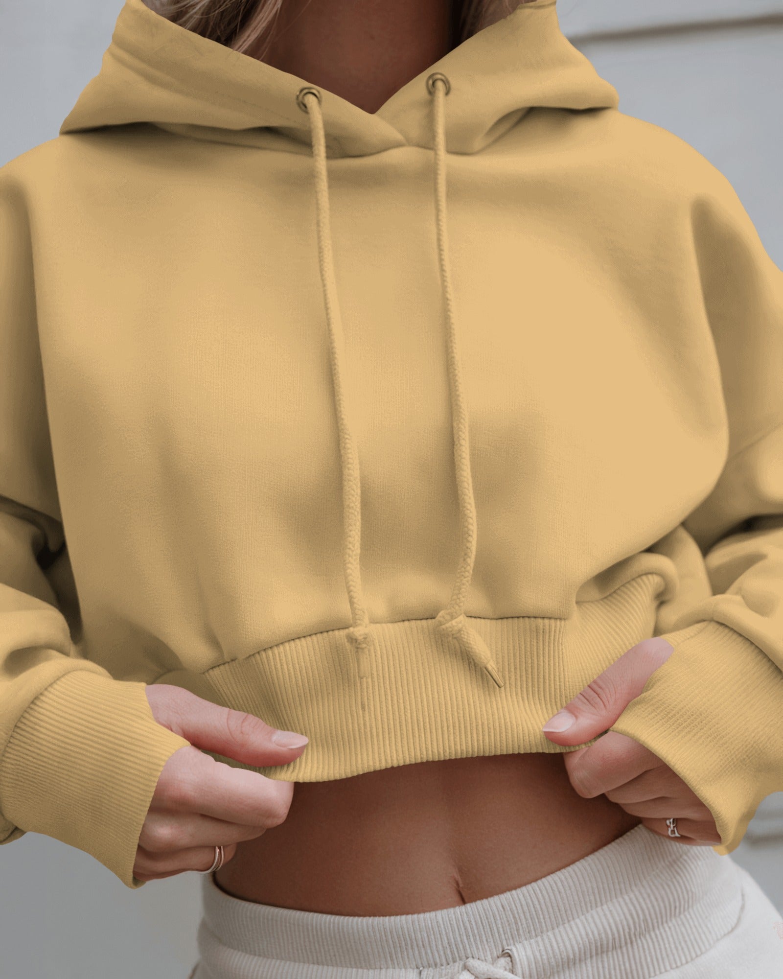 A Female Cropped Hoodie In 4 Colours