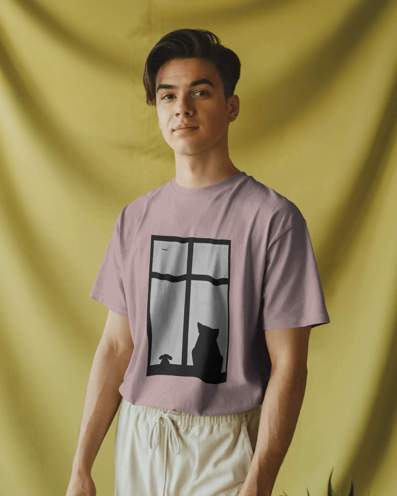 Cat And Dog Unisex Classic Crew T-Shirt