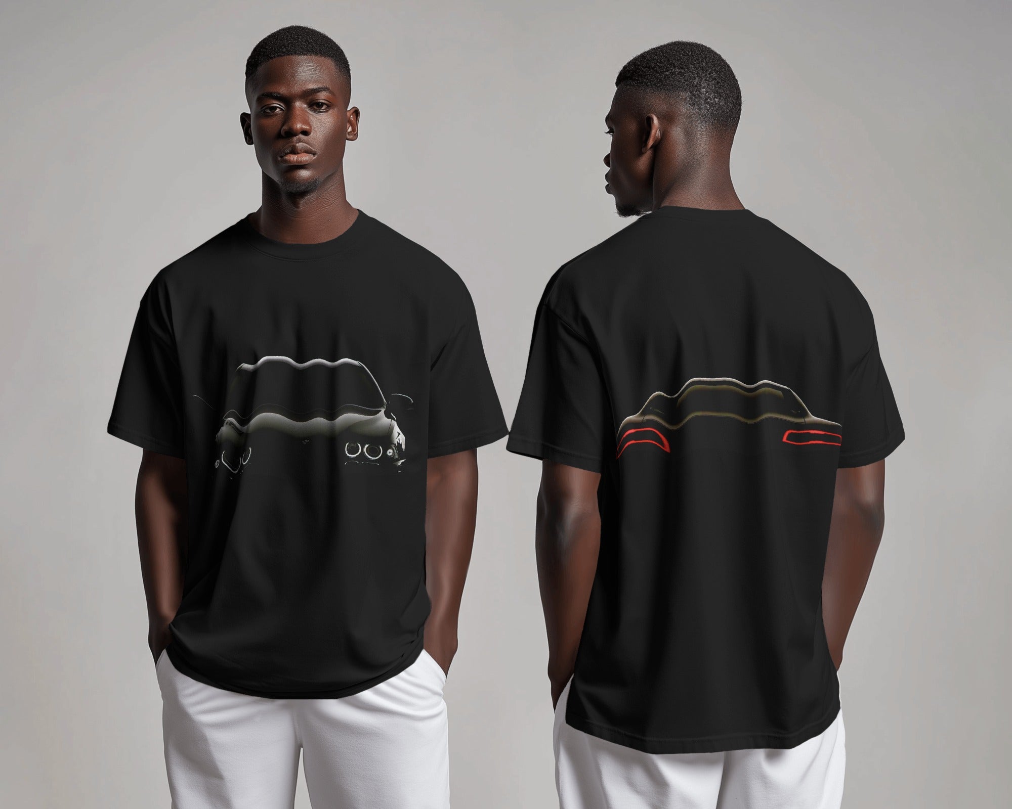 A Car Front And Back Unisex Standard Crew T-Shirt